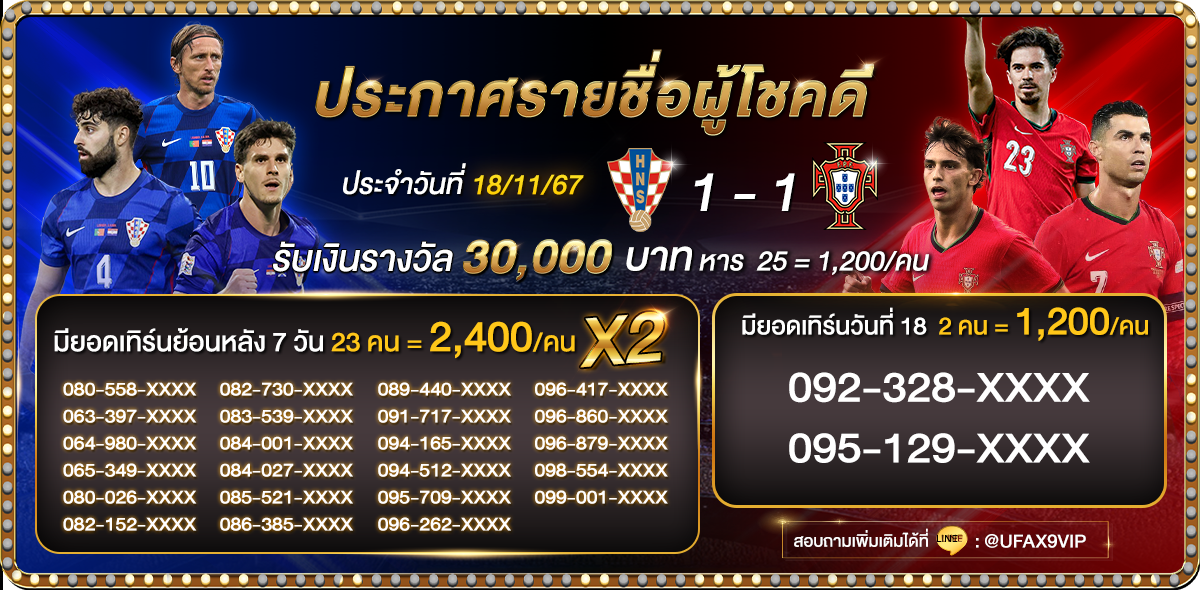 ประกาศรายชื่อทายผลบอล